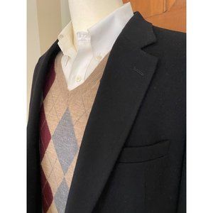 Jos. A. Bank 100% Cashmere Sport Coat Men 42L Black Two-Button‎ Blazer Jacket